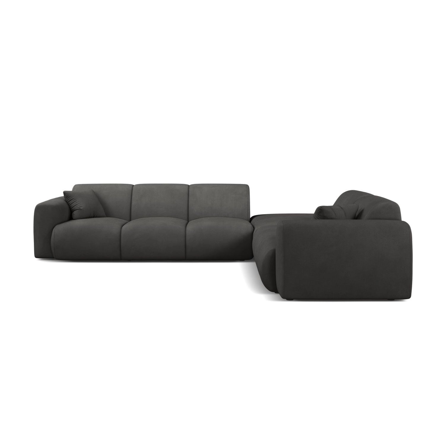 Molino 6-Sitzer Ecksofa, Linke Seite, aus Chenille in Dunkelgrau (Rebel 3), 315x250 cm von Micadoni – Bild 3
