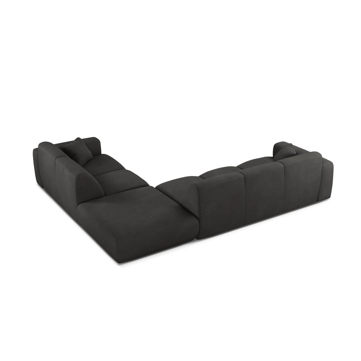 Molino 6-Sitzer Ecksofa, Linke Seite, aus Chenille in Dunkelgrau (Rebel 3), 315x250 cm von Micadoni – Bild 4