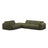Molino 6-Sitzer Ecksofa, Linke Seite, aus Chenille in Grün (Eden 12 Olive), 315x250 cm von Micadoni – Bild 1