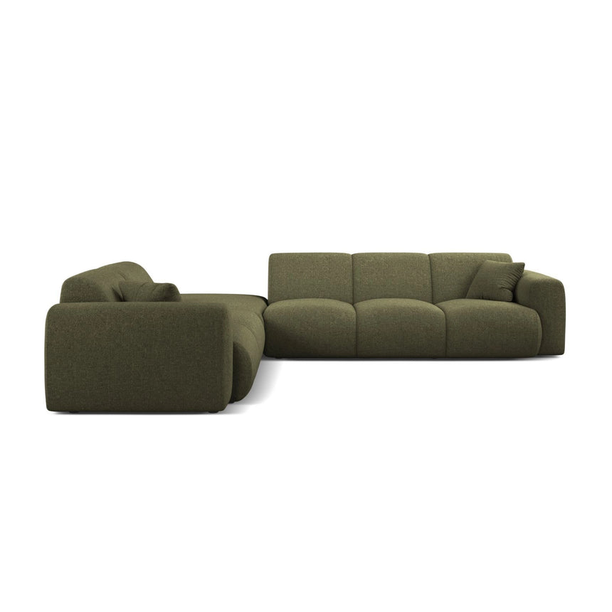 Molino 6-Sitzer Ecksofa, Linke Seite, aus Chenille in Grün (Eden 12 Olive), 315x250 cm von Micadoni – Bild 3