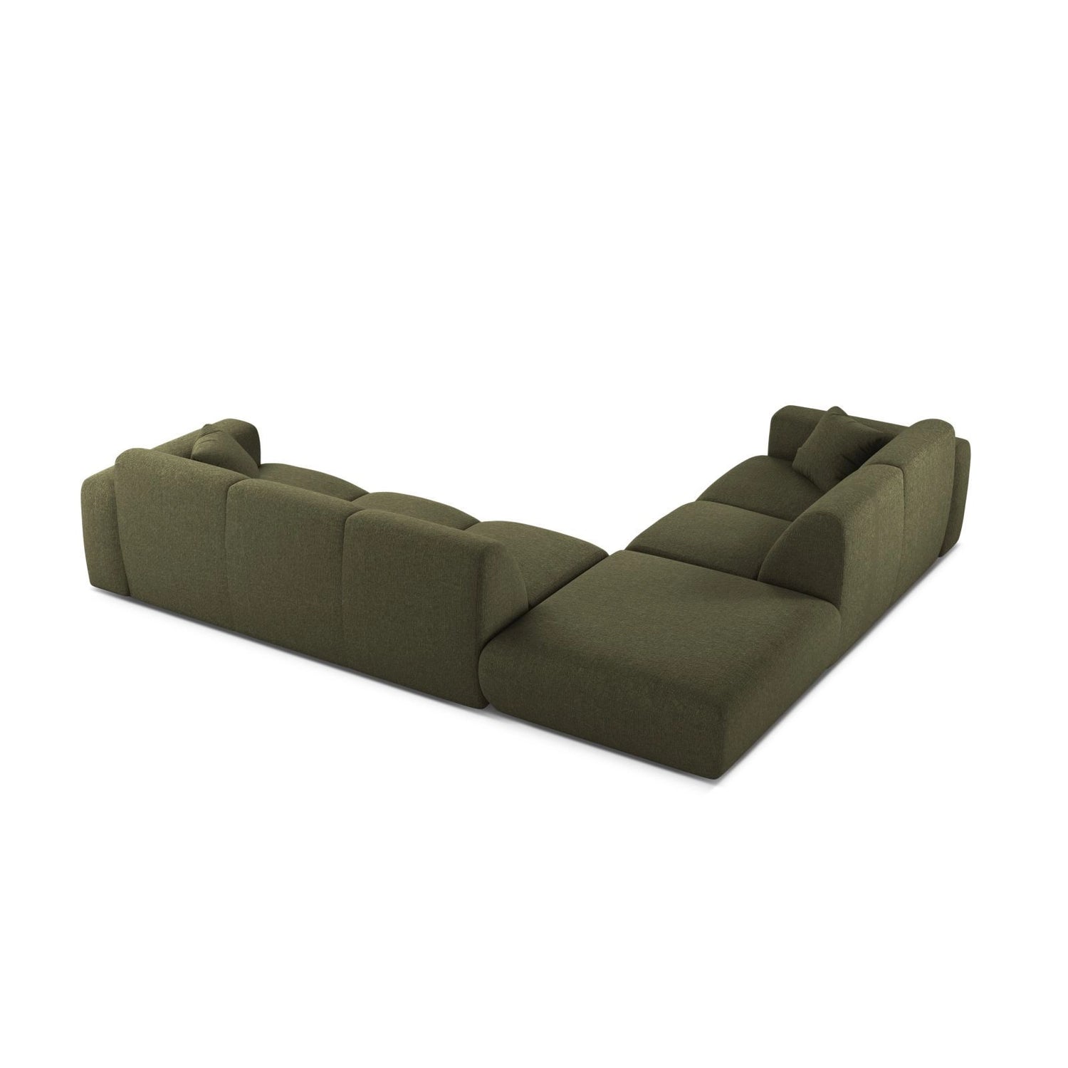 Molino 6-Sitzer Ecksofa, Linke Seite, aus Chenille in Grün (Eden 12 Olive), 315x250 cm von Micadoni – Bild 4