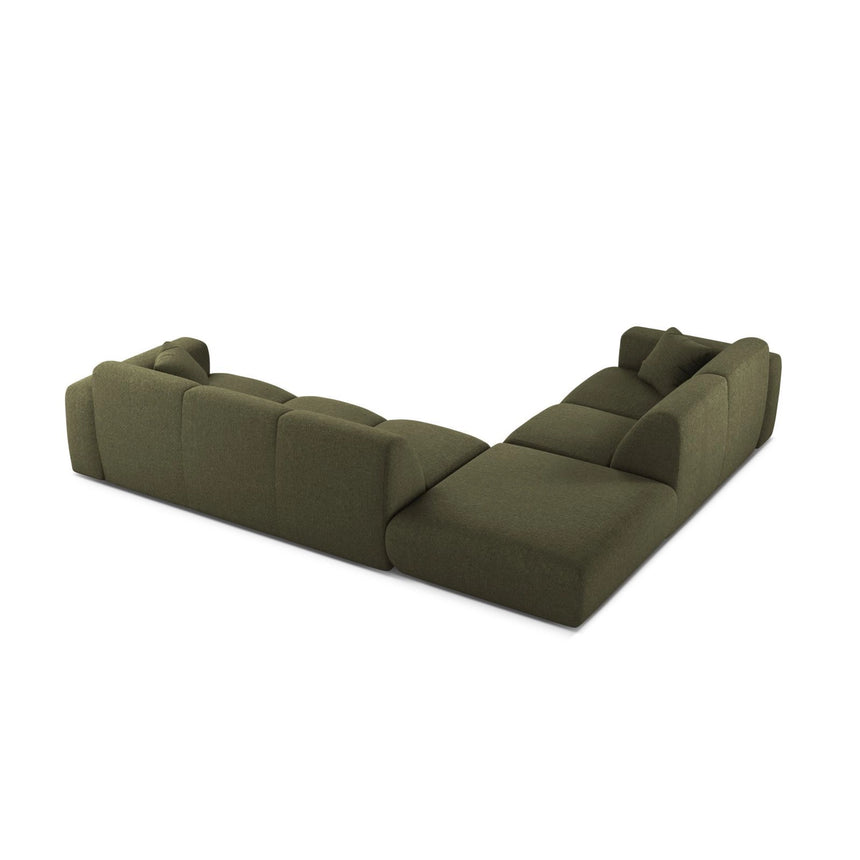 Molino 6-Sitzer Ecksofa, Linke Seite, aus Chenille in Grün (Eden 12 Olive), 315x250 cm von Micadoni – Bild 4