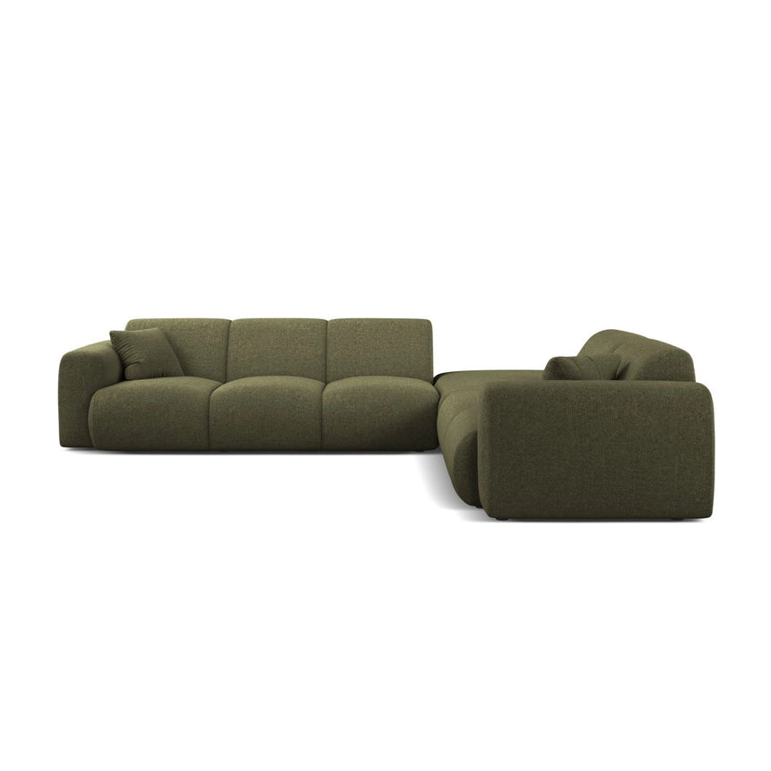 Molino 6-Sitzer Ecksofa, Linke Seite, aus Chenille in Grün (Eden 12 Olive), 315x250 cm von Micadoni – Bild 3