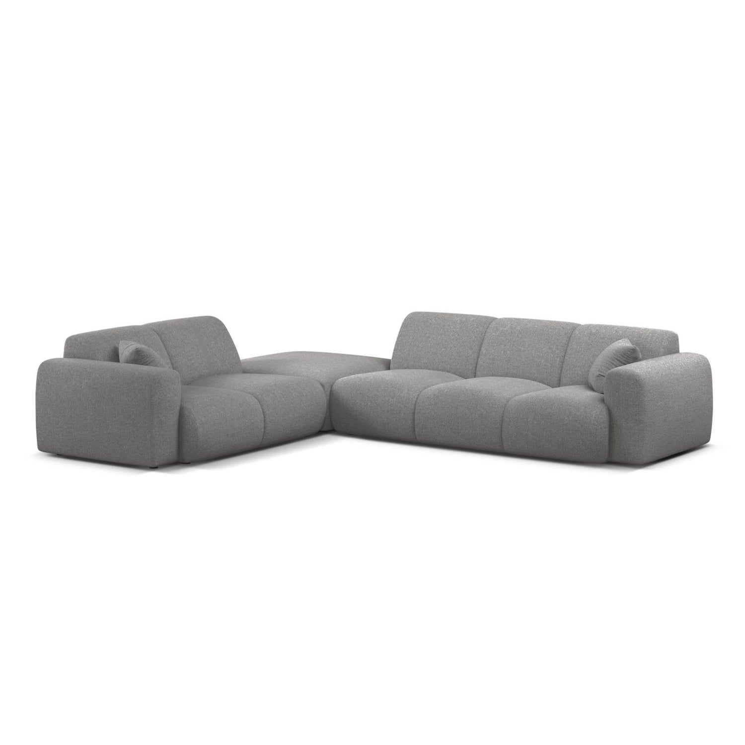 Molino 6-Sitzer Ecksofa, Linke Seite, aus Chenille in Hellgrau (Eden 18 Grey), 315x250 cm von Micadoni – Bild 1