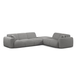 Molino 6-Sitzer Ecksofa, Linke Seite, aus Chenille in Hellgrau (Eden 18 Grey), 315x250 cm von Micadoni – Bild 1