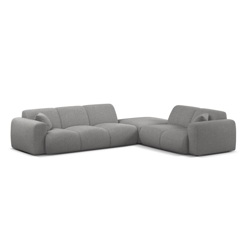 Molino 6-Sitzer Ecksofa, Linke Seite, aus Chenille in Hellgrau (Eden 18 Grey), 315x250 cm von Micadoni – Bild 1