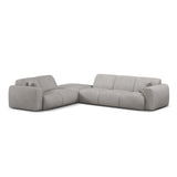 Molino 6-Sitzer Ecksofa, Linke Seite, aus Chenille in Hellgrau (Rebel 5), 315x250 cm von Micadoni – Bild 1