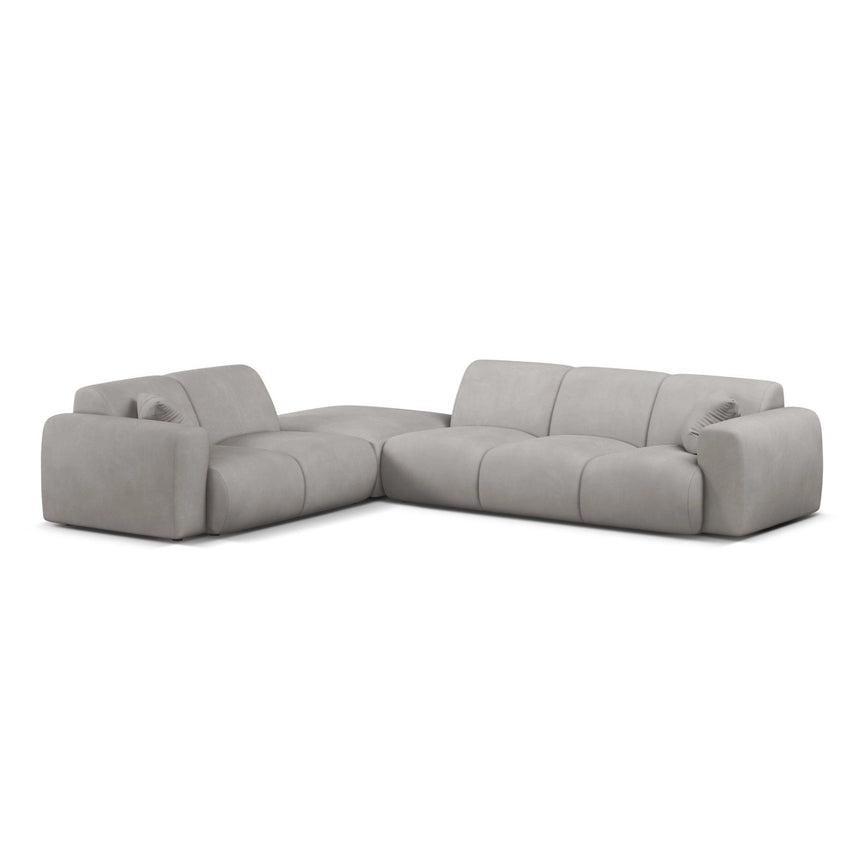 Molino 6-Sitzer Ecksofa, Linke Seite, aus Chenille in Hellgrau (Rebel 5), 315x250 cm von Micadoni – Bild 1