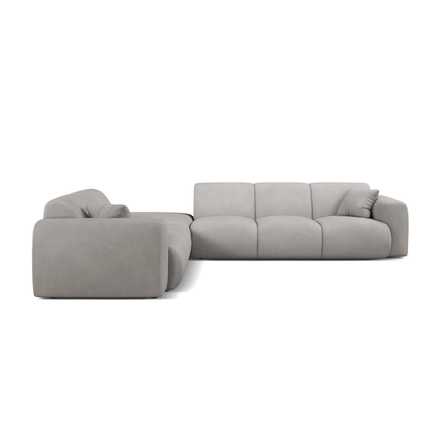 Molino 6-Sitzer Ecksofa, Linke Seite, aus Chenille in Hellgrau (Rebel 5), 315x250 cm von Micadoni – Bild 3