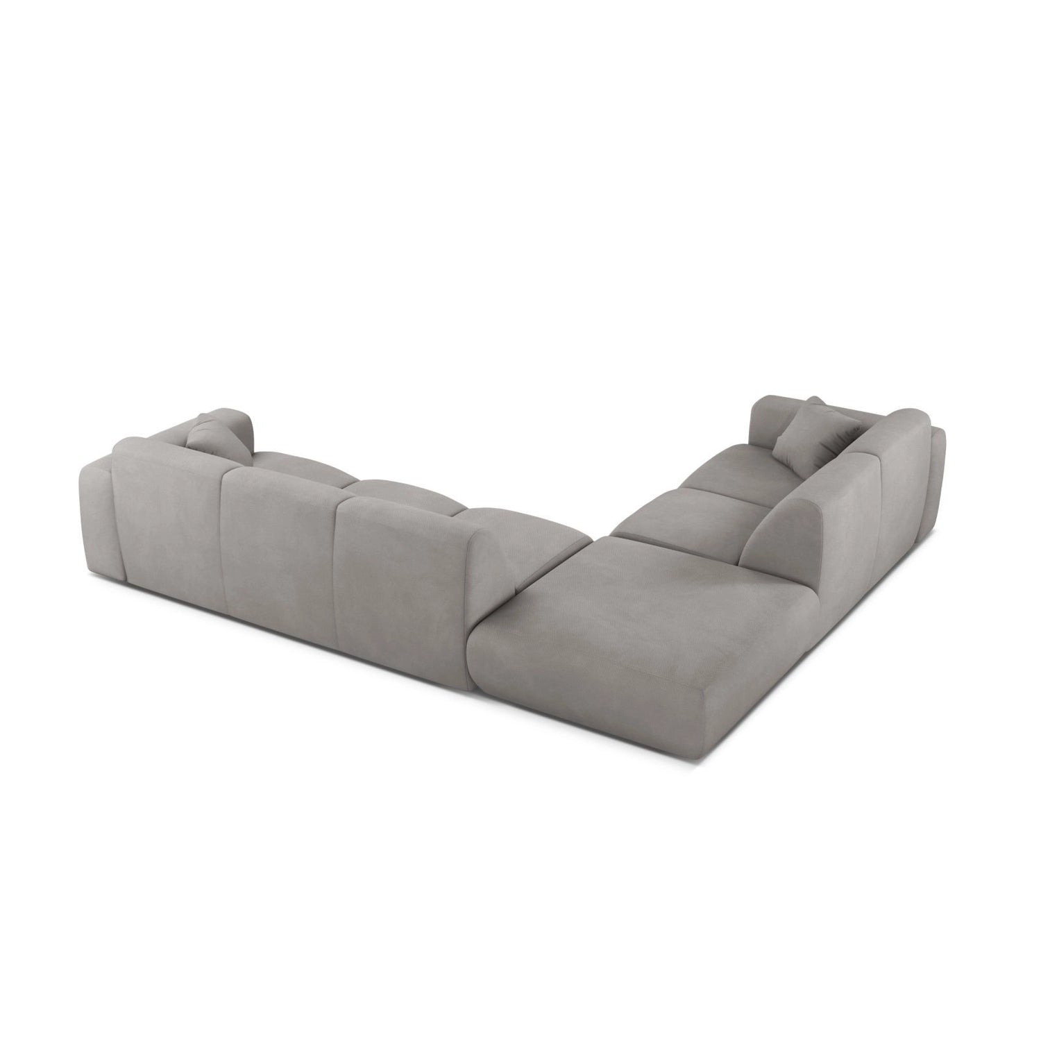 Molino 6-Sitzer Ecksofa, Linke Seite, aus Chenille in Hellgrau (Rebel 5), 315x250 cm von Micadoni – Bild 4
