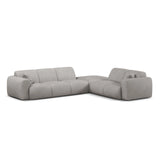 Molino 6-Sitzer Ecksofa, Linke Seite, aus Chenille in Hellgrau (Rebel 5), 315x250 cm von Micadoni – Bild 1