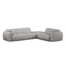 Molino 6-Sitzer Ecksofa, Linke Seite, aus Chenille in Hellgrau (Rebel 5), 315x250 cm von Micadoni – Bild 1
