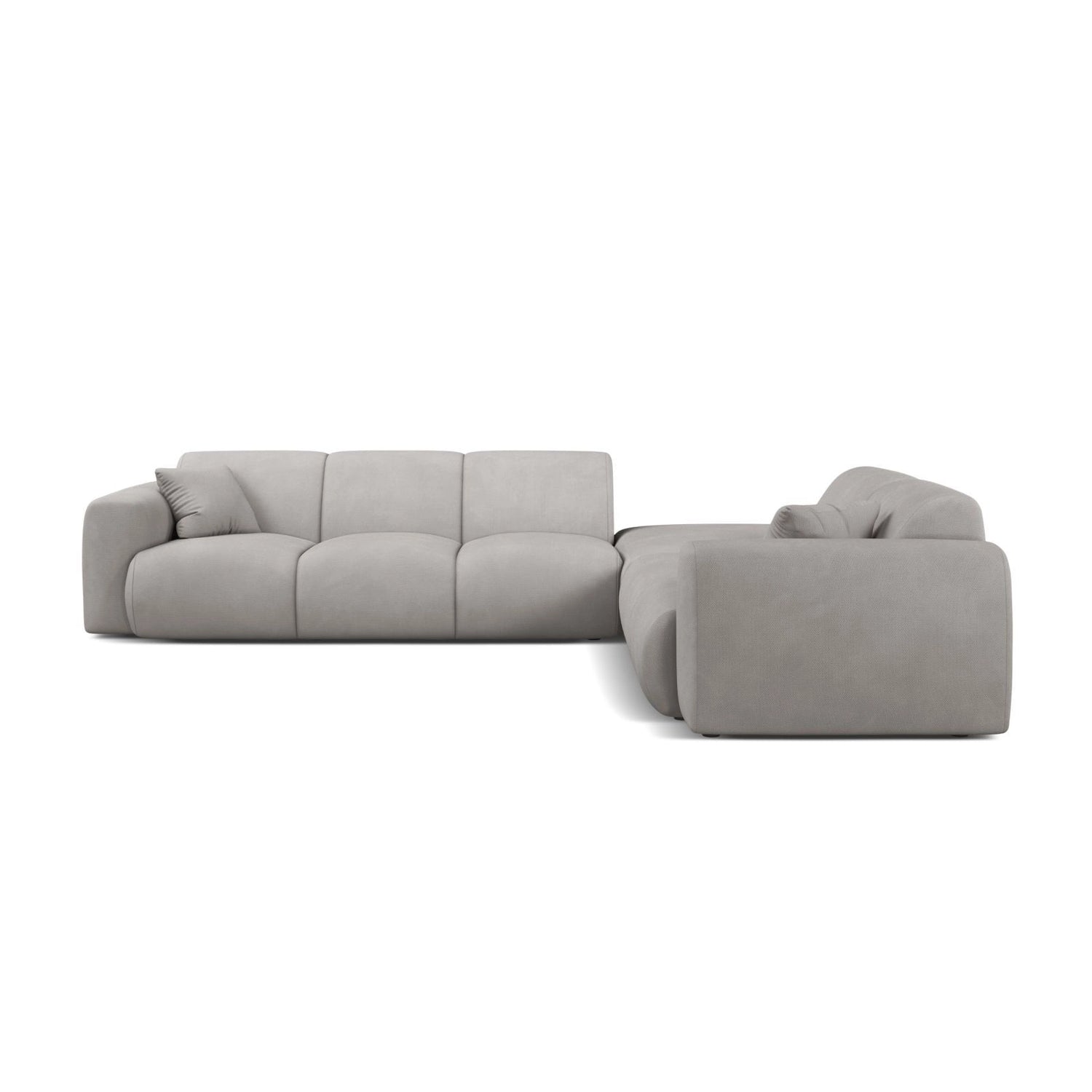 Molino 6-Sitzer Ecksofa, Linke Seite, aus Chenille in Hellgrau (Rebel 5), 315x250 cm von Micadoni – Bild 3