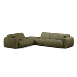 Molino 6-Sitzer Ecksofa, Linke Seite, aus Chenille in Hellgrün (Rebel 18), 315x250 cm von Micadoni – Bild 1