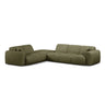 Molino 6-Sitzer Ecksofa, Linke Seite, aus Chenille in Hellgrün (Rebel 18), 315x250 cm von Micadoni – Bild 1