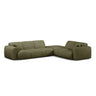 Molino 6-Sitzer Ecksofa, Linke Seite, aus Chenille in Hellgrün (Rebel 18), 315x250 cm von Micadoni – Bild 1
