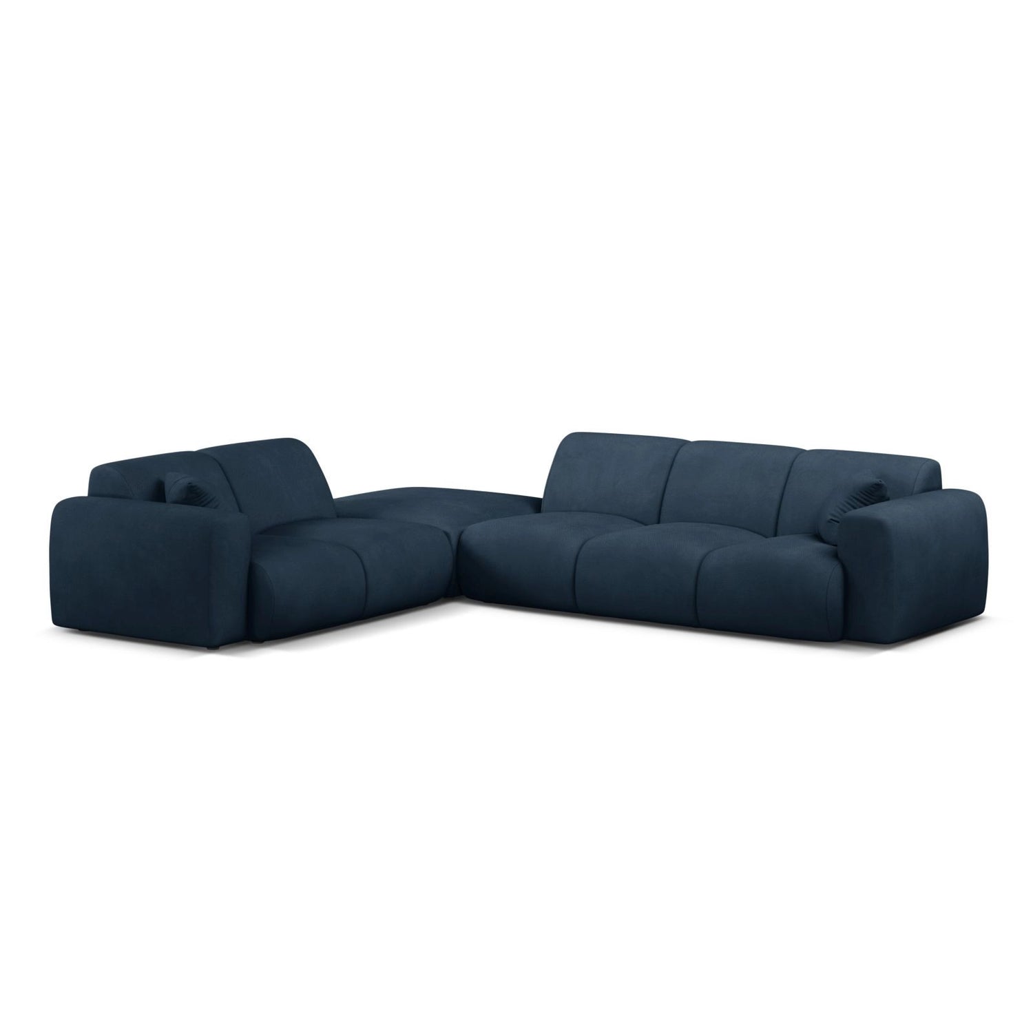 Molino 6-Sitzer Ecksofa, Linke Seite, aus Chenille in Königsblau (Rebel 12), 315x250 cm von Micadoni – Bild 1
