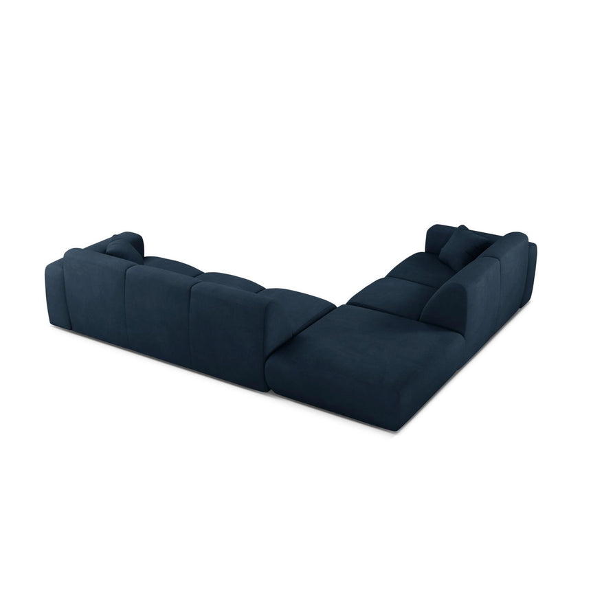 Molino 6-Sitzer Ecksofa, Linke Seite, aus Chenille in Königsblau (Rebel 12), 315x250 cm von Micadoni – Bild 4