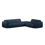 Molino 6-Sitzer Ecksofa, Linke Seite, aus Chenille in Königsblau (Rebel 12), 315x250 cm von Micadoni – Bild 1