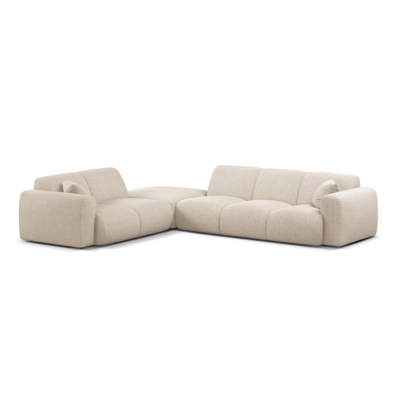 Molino 6-Sitzer Ecksofa, Linke Seite, aus Chenille in Leichtes Beige (Eden 2 Pearl), 315x250 cm von Micadoni – Bild 1