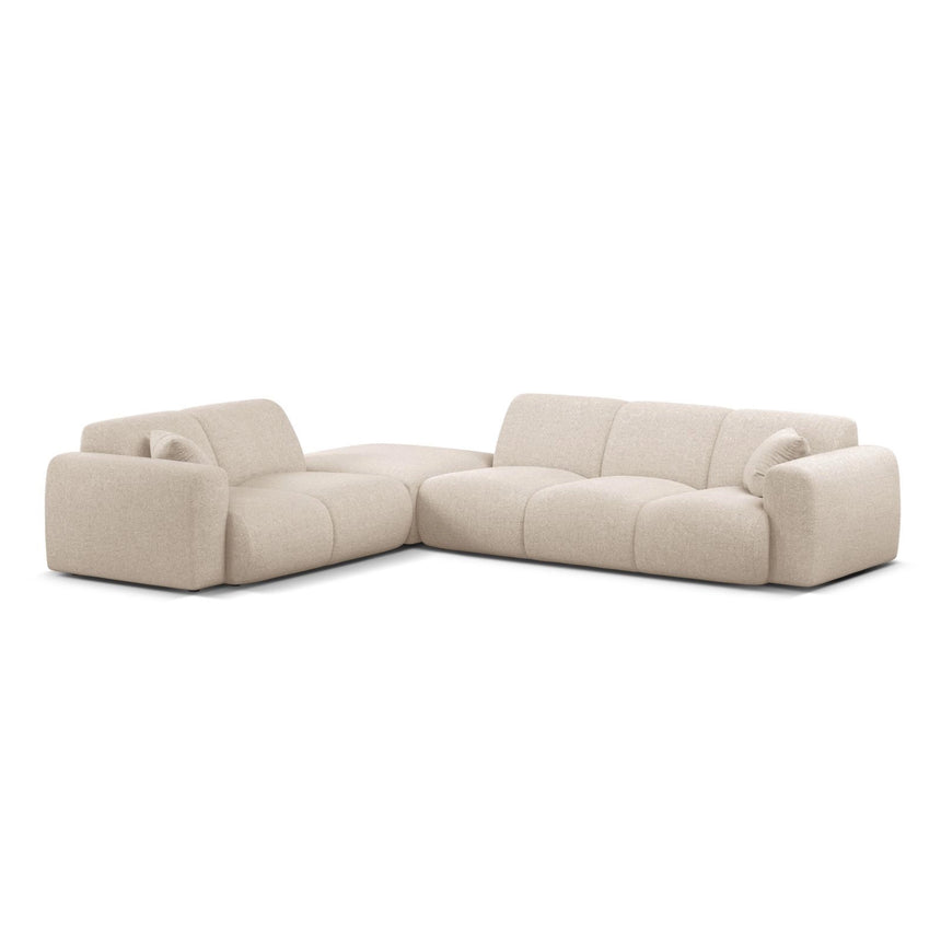 Molino 6-Sitzer Ecksofa, Linke Seite, aus Chenille in Leichtes Beige (Eden 2 Pearl), 315x250 cm von Micadoni – Bild 1