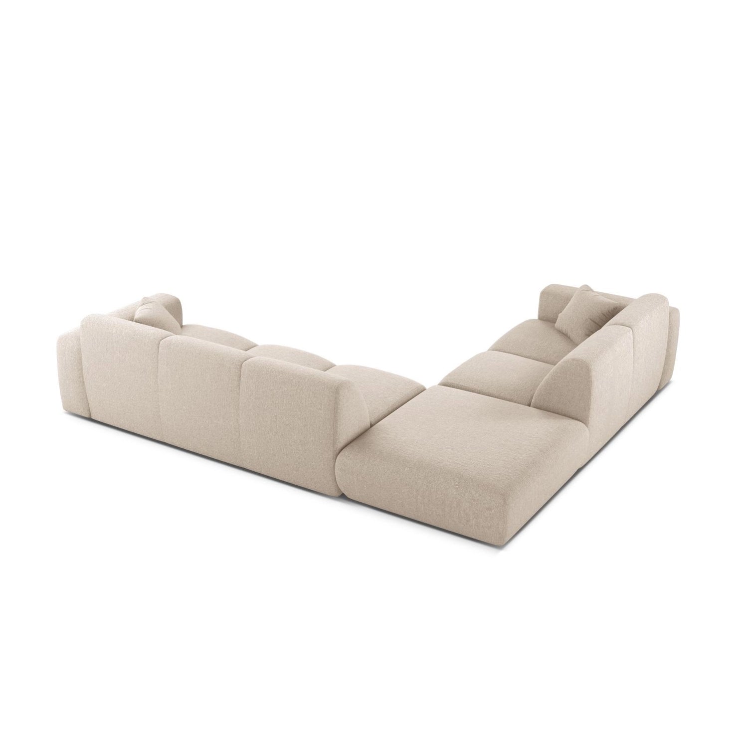 Molino 6-Sitzer Ecksofa, Linke Seite, aus Chenille in Leichtes Beige (Eden 2 Pearl), 315x250 cm von Micadoni – Bild 4