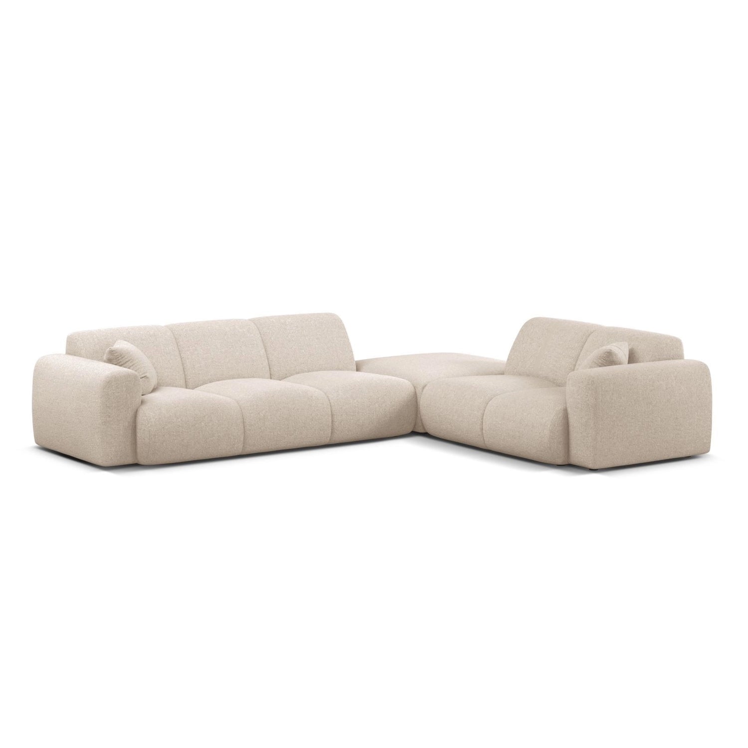 Molino 6-Sitzer Ecksofa, Linke Seite, aus Chenille in Leichtes Beige (Eden 2 Pearl), 315x250 cm von Micadoni – Bild 1