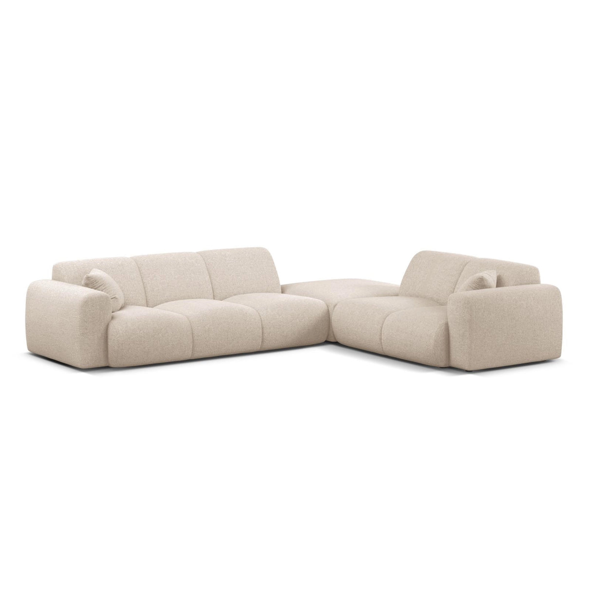 Molino 6-Sitzer Ecksofa, Linke Seite, aus Chenille in Leichtes Beige (Eden 2 Pearl), 315x250 cm von Micadoni – Bild 1