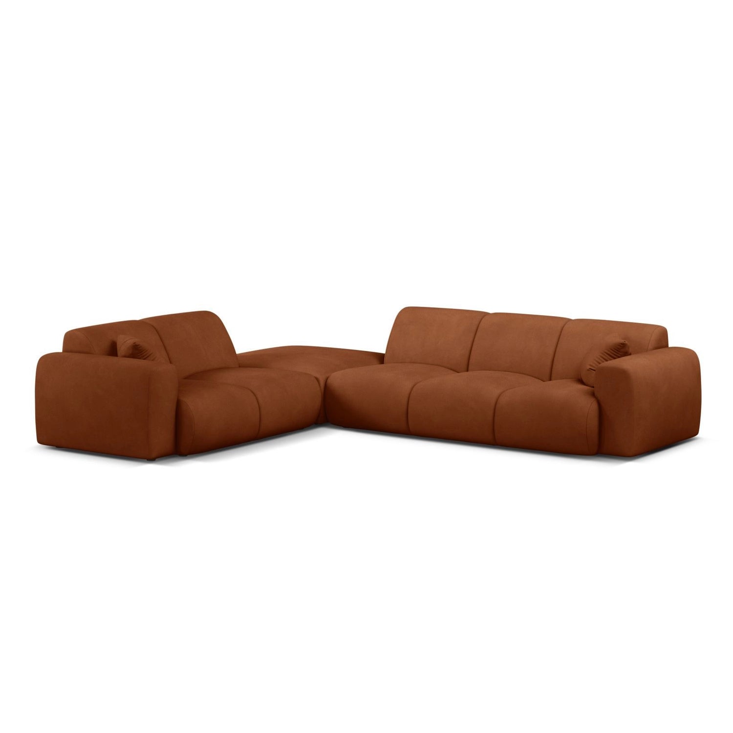 Molino 6-Sitzer Ecksofa, Linke Seite, aus Chenille in Orange (Rebel 20), 315x250 cm von Micadoni – Bild 1