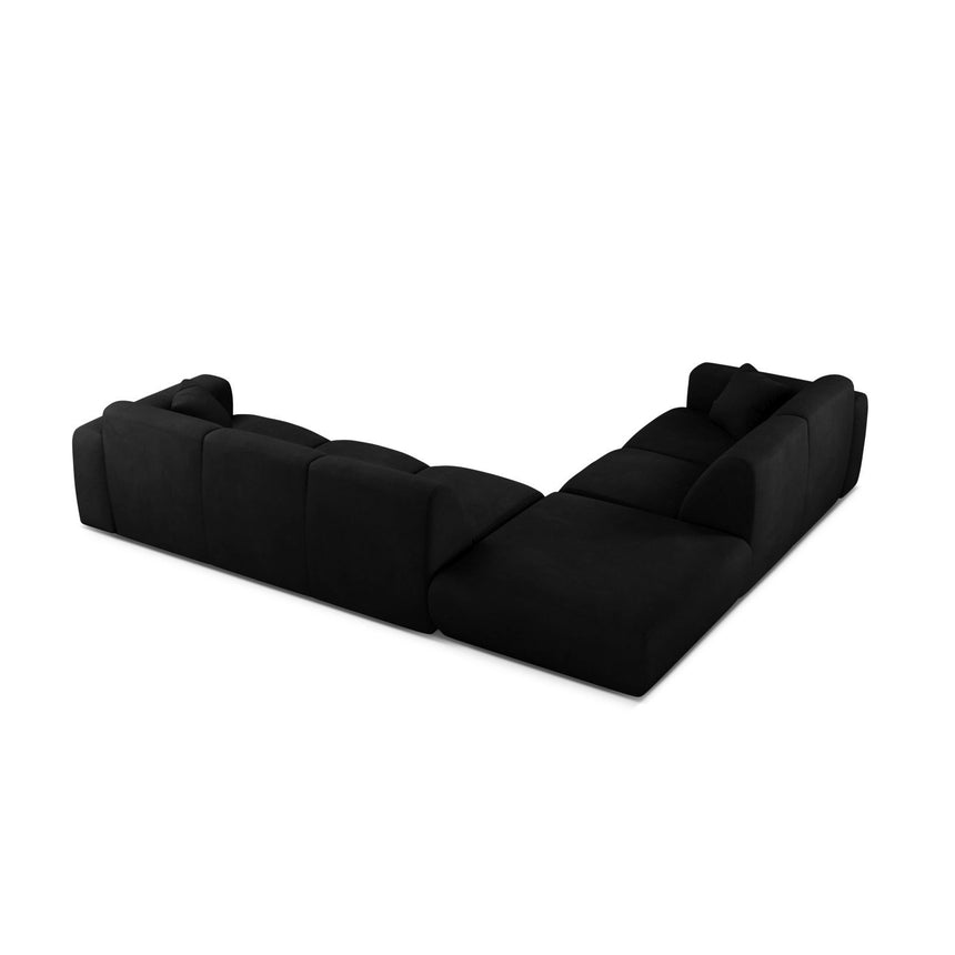 Molino 6-Sitzer Ecksofa, Linke Seite, aus Chenille in Schwarz (Rebel 1), 315x250 cm von Micadoni – Bild 5