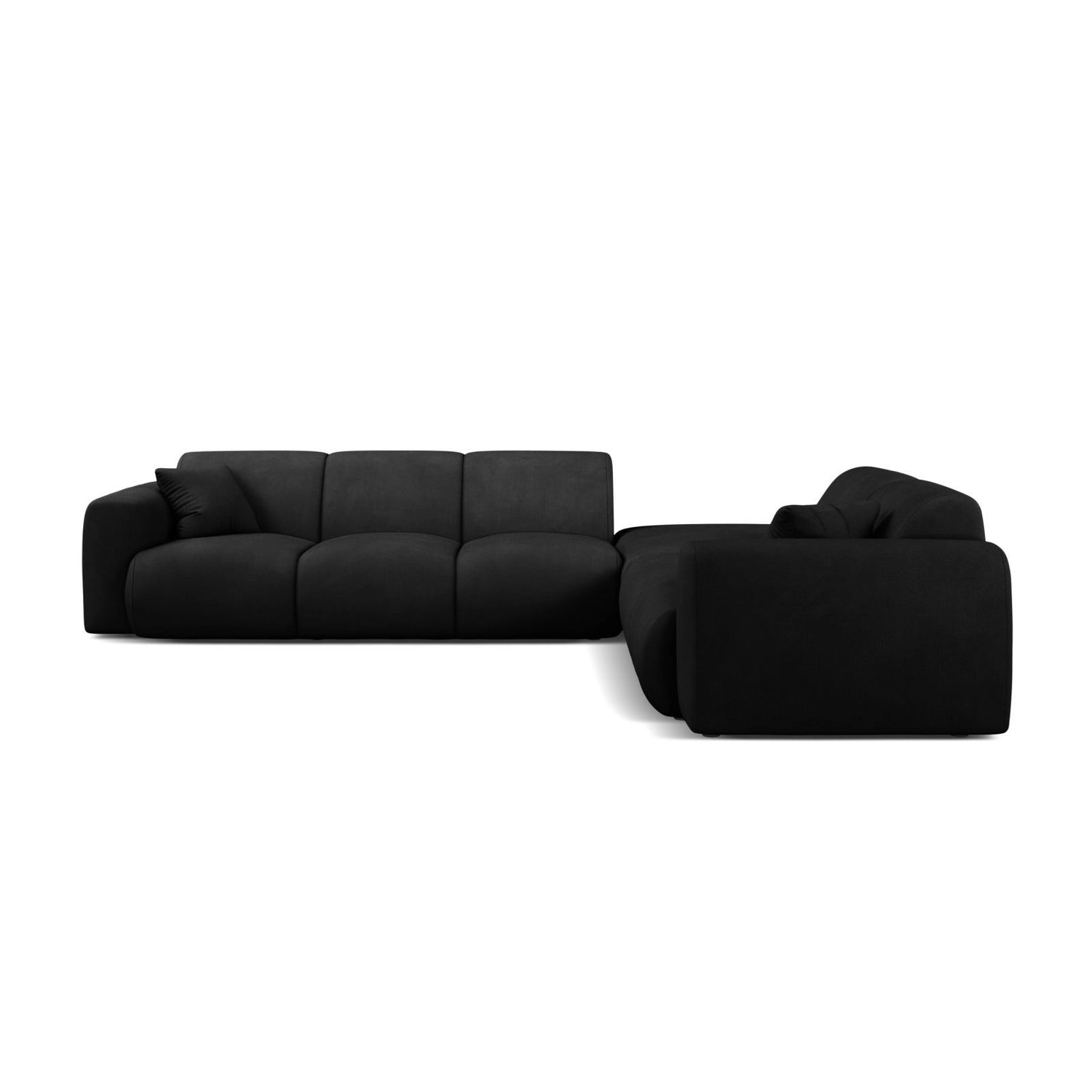 Molino 6-Sitzer Ecksofa, Linke Seite, aus Chenille in Schwarz (Rebel 1), 315x250 cm von Micadoni – Bild 4
