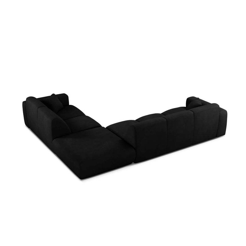 Molino 6-Sitzer Ecksofa, Linke Seite, aus Chenille in Schwarz (Rebel 1), 315x250 cm von Micadoni – Bild 5