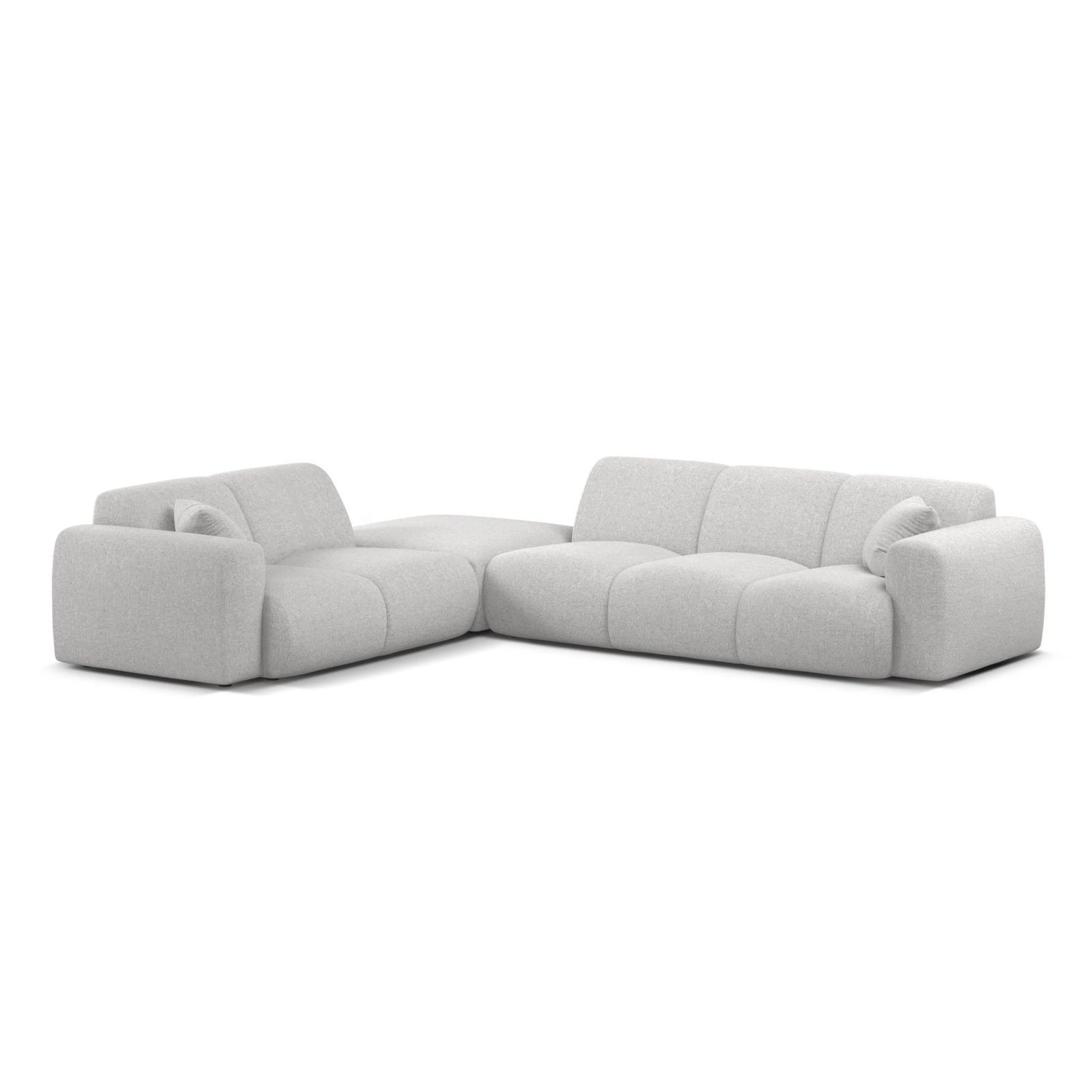 Molino 6-Sitzer Ecksofa, Linke Seite, aus Chenille in Silber (Eden 17 Silver), 315x250 cm von Micadoni – Bild 1