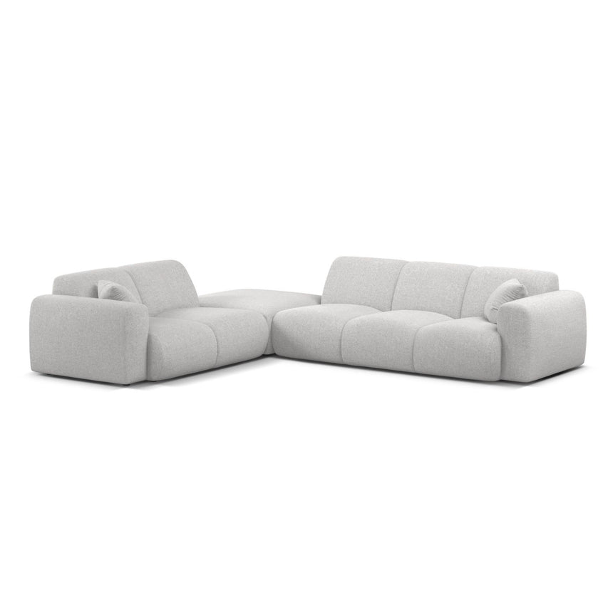 Molino 6-Sitzer Ecksofa, Linke Seite, aus Chenille in Silber (Eden 17 Silver), 315x250 cm von Micadoni – Bild 1