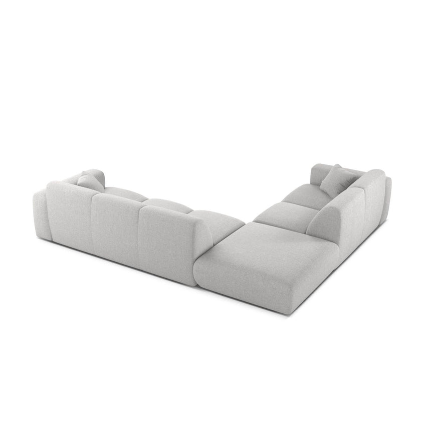 Molino 6-Sitzer Ecksofa, Linke Seite, aus Chenille in Silber (Eden 17 Silver), 315x250 cm von Micadoni – Bild 4