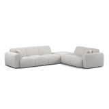 Molino 6-Sitzer Ecksofa, Linke Seite, aus Chenille in Silber (Eden 17 Silver), 315x250 cm von Micadoni – Bild 1