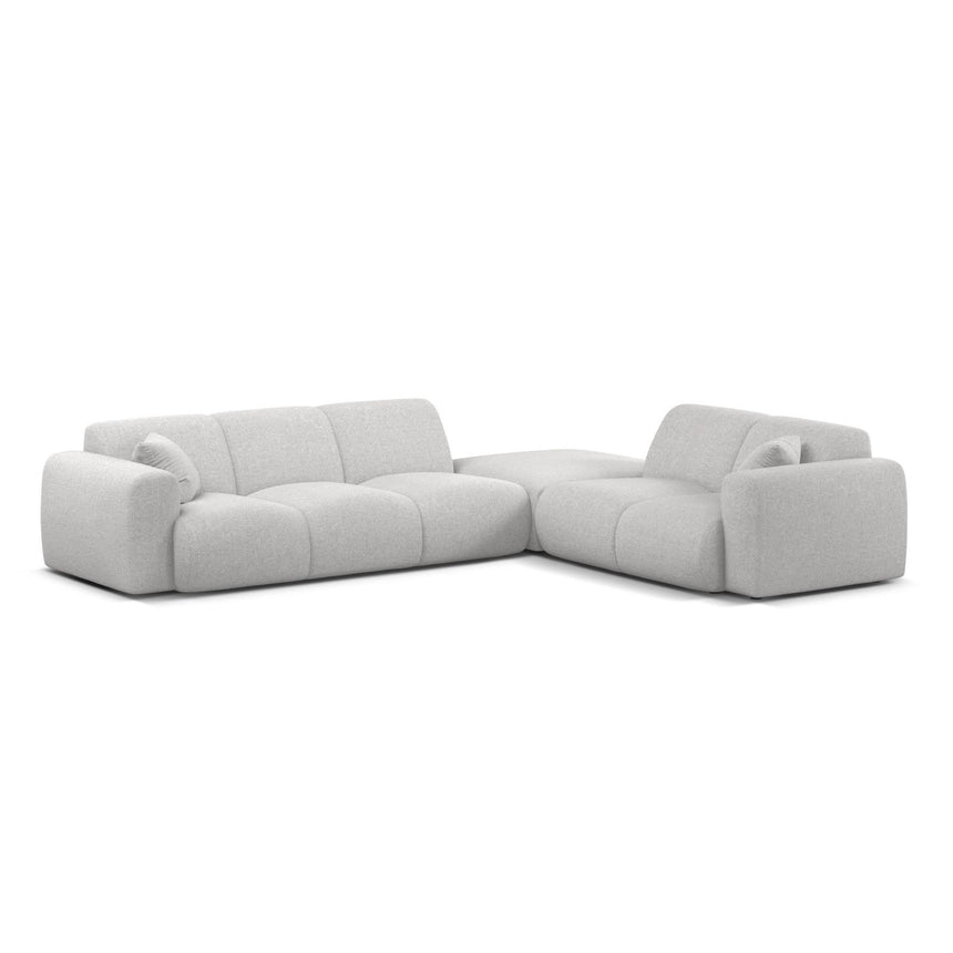 Molino 6-Sitzer Ecksofa, Linke Seite, aus Chenille in Silber (Eden 17 Silver), 315x250 cm von Micadoni – Bild 1