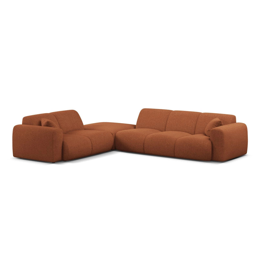 Molino 6-Sitzer Ecksofa, Linke Seite, aus Chenille in Ziegel (Eden 10 Terra), 315x250 cm von Micadoni – Bild 1