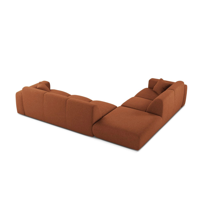 Molino 6-Sitzer Ecksofa, Linke Seite, aus Chenille in Ziegel (Eden 10 Terra), 315x250 cm von Micadoni – Bild 4