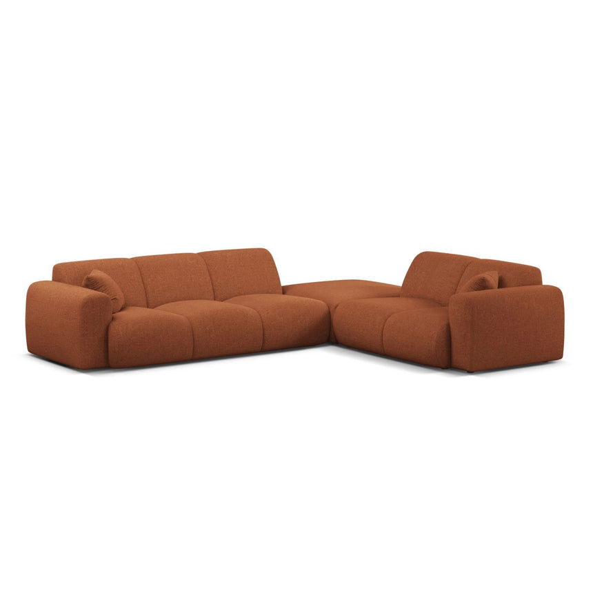 Molino 6-Sitzer Ecksofa, Linke Seite, aus Chenille in Ziegel (Eden 10 Terra), 315x250 cm von Micadoni – Bild 1