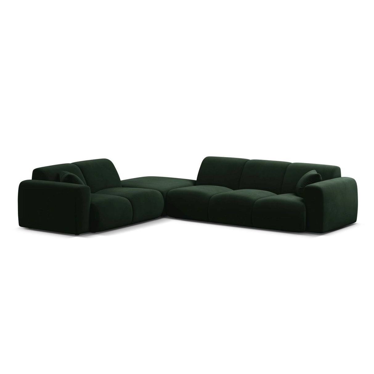 Molino 6-Sitzer Ecksofa, Linke Seite, aus Samt in Flaschengrün (Casino Deep Green), 315x250 cm von Micadoni – Bild 1