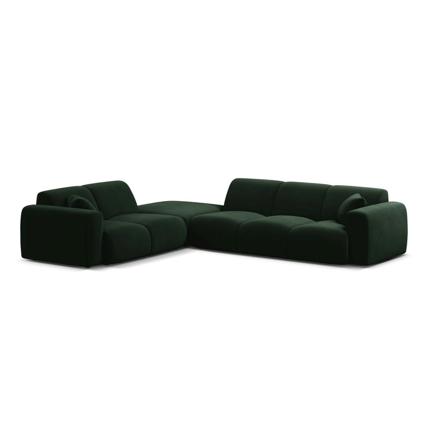 Molino 6-Sitzer Ecksofa, Linke Seite, aus Samt in Flaschengrün (Casino Deep Green), 315x250 cm von Micadoni – Bild 1
