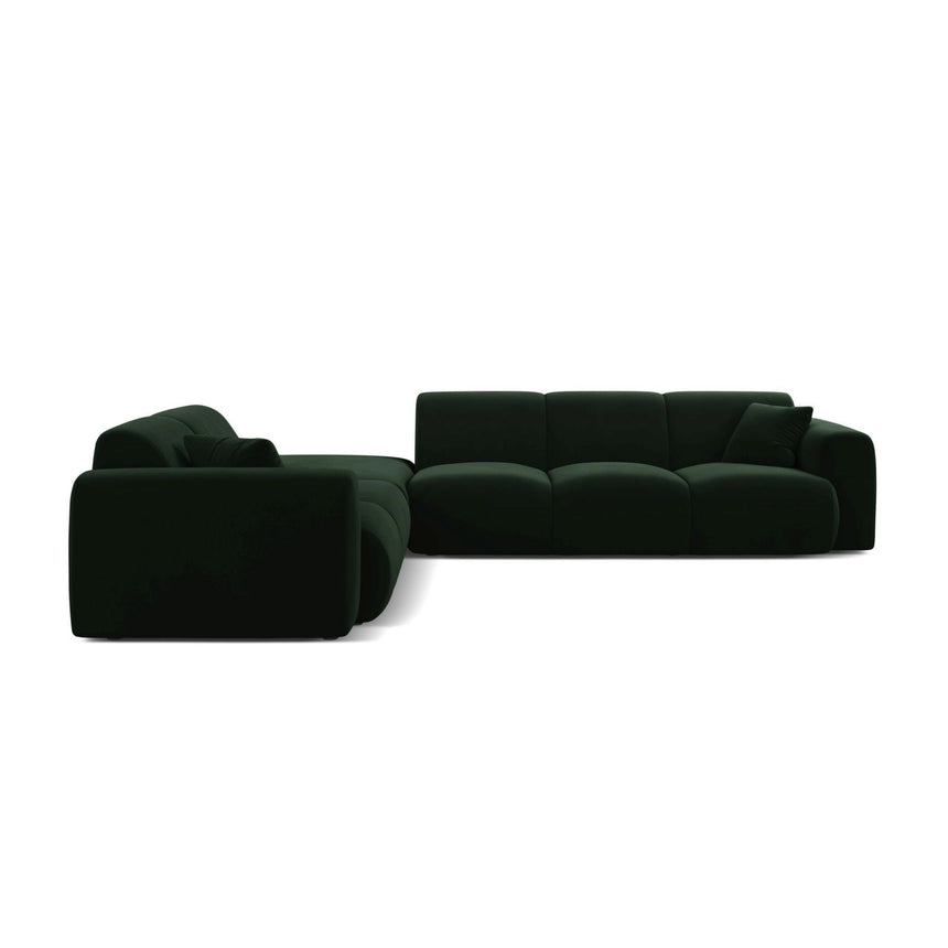 Molino 6-Sitzer Ecksofa, Linke Seite, aus Samt in Flaschengrün (Casino Deep Green), 315x250 cm von Micadoni – Bild 3