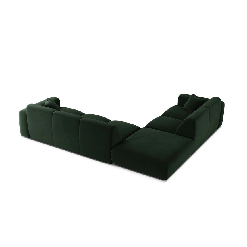 Molino 6-Sitzer Ecksofa, Linke Seite, aus Samt in Flaschengrün (Casino Deep Green), 315x250 cm von Micadoni – Bild 4