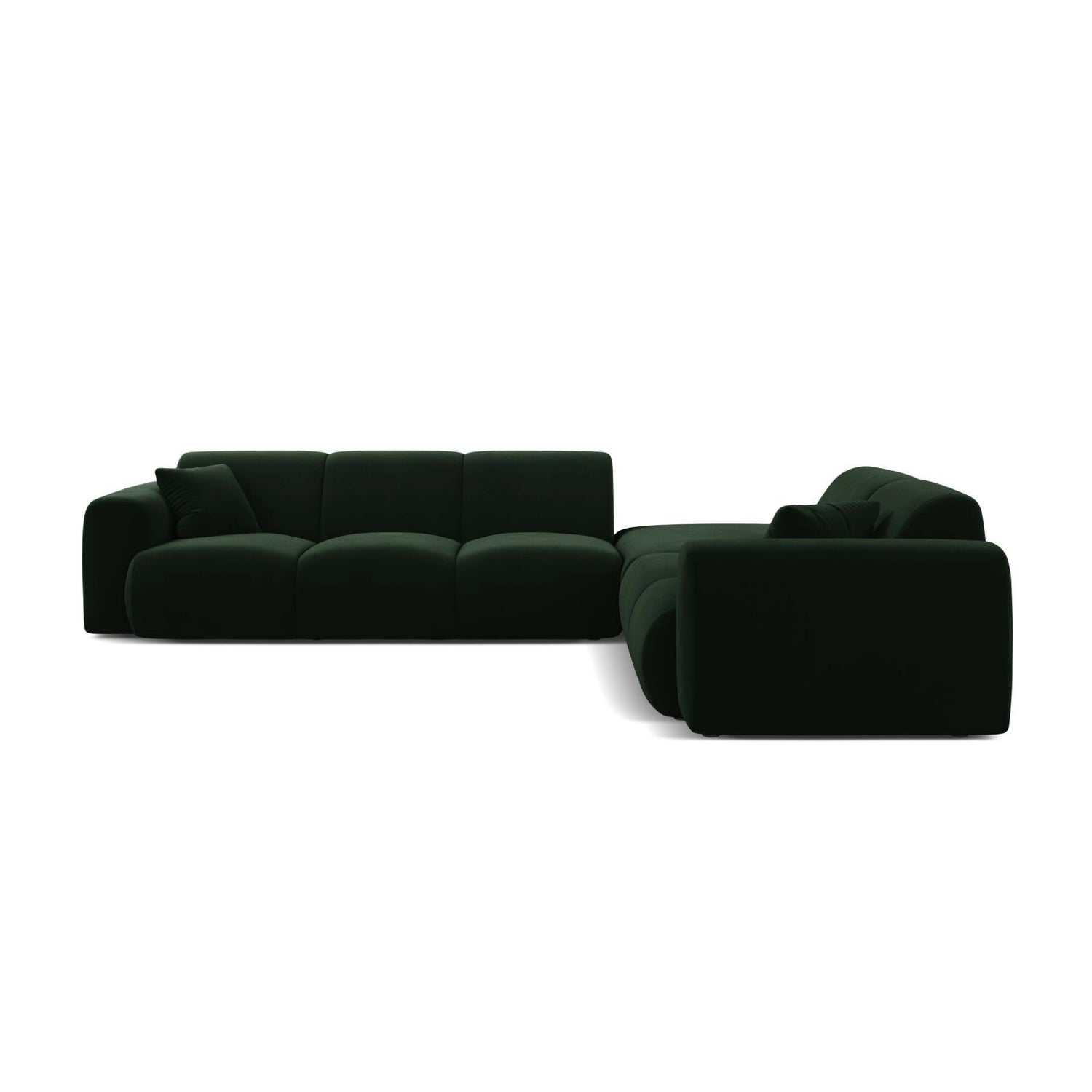 Molino 6-Sitzer Ecksofa, Linke Seite, aus Samt in Flaschengrün (Casino Deep Green), 315x250 cm von Micadoni – Bild 3