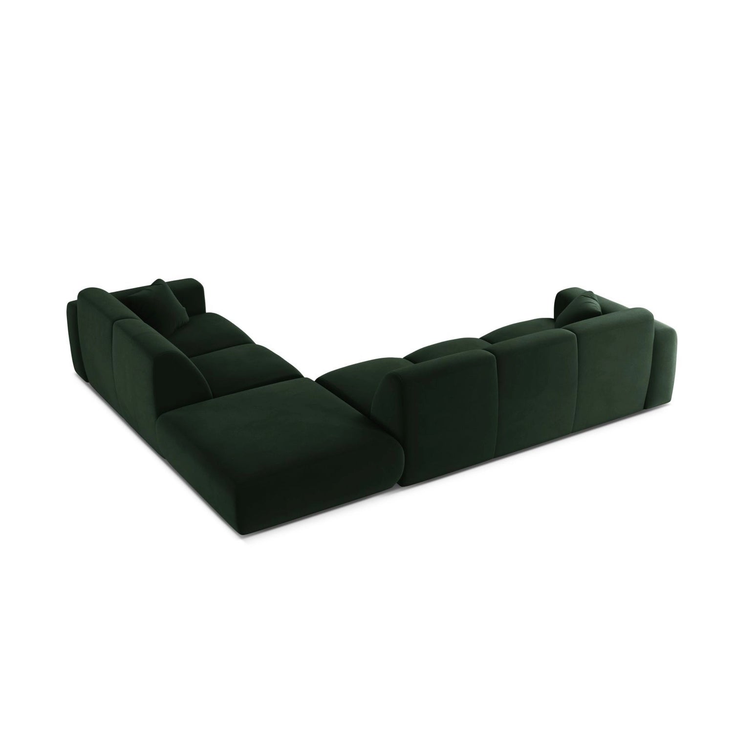 Molino 6-Sitzer Ecksofa, Linke Seite, aus Samt in Flaschengrün (Casino Deep Green), 315x250 cm von Micadoni – Bild 4