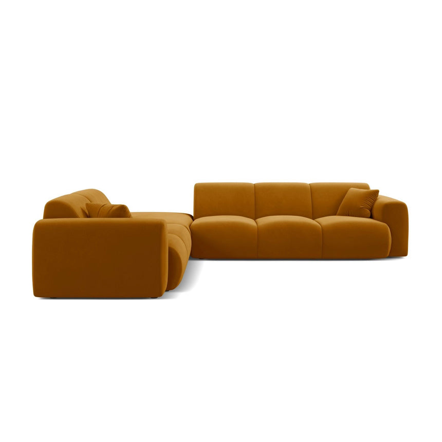 Molino 6-Sitzer Ecksofa, Linke Seite, aus Samt in Gelb (Casino Mostaza), 315x250 cm von Micadoni – Bild 3