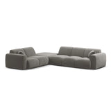 Molino 6-Sitzer Ecksofa, Linke Seite, aus Samt in Grau (Casino Stone), 315x250 cm von Micadoni – Bild 1