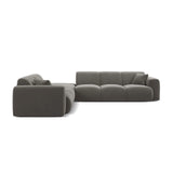 Molino 6-Sitzer Ecksofa, Linke Seite, aus Samt in Grau (Casino Stone), 315x250 cm von Micadoni – Bild 3