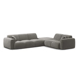 Molino 6-Sitzer Ecksofa, Linke Seite, aus Samt in Grau (Casino Stone), 315x250 cm von Micadoni – Bild 1